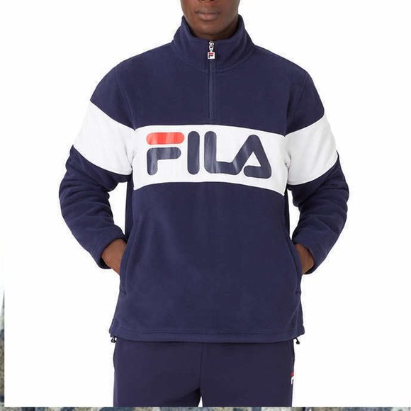 Fila Men's 1/4 Zip Colorblock Long Sleeve Fleece Pullover Jacket NWT - Picture 1 of 4